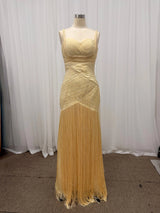 Mila A-Line Lace Evening Gown | Spaghetti Strap Prom Dress