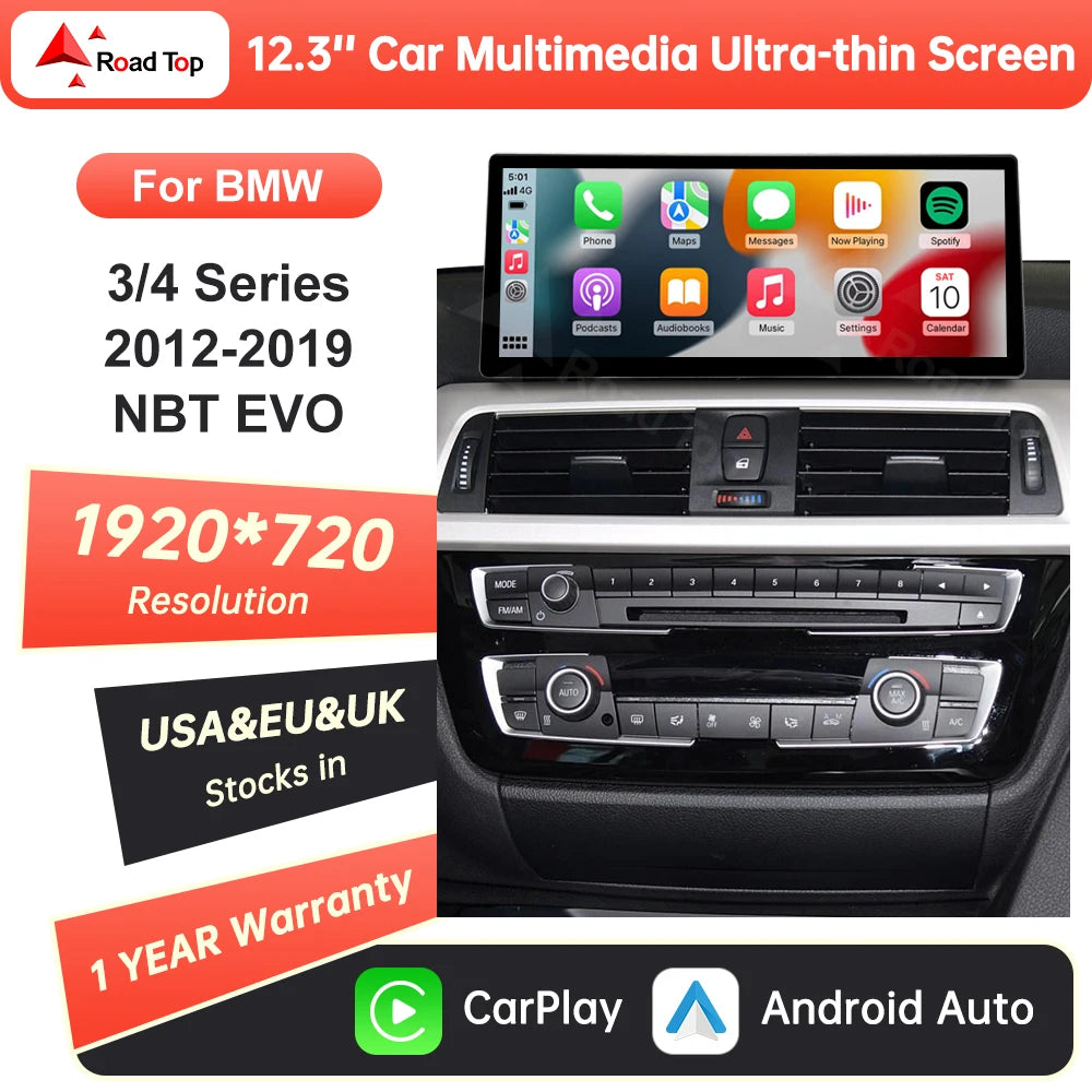 12.3" BMW F30/F36 CarPlay & Android Auto Screen Upgrade