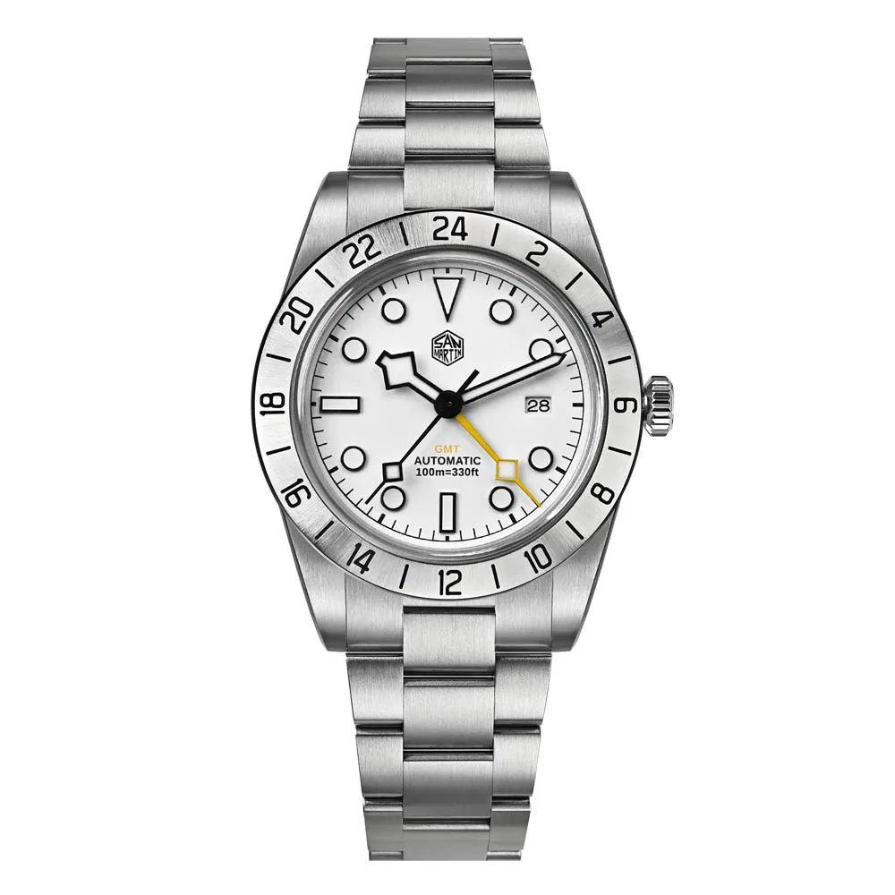 San Martin Upgraded 38.3mm BB GMT Hangzhou 6460 Men Automatic Mechanical Watches Sport Sapphire Luminous Waterproof 100m SN0054