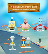 Spongebob Cartoon Krusty Krab Restaurant Building Blocks Creative Canteen Scenes Model Bricks Desktop Ornaments Fans Toys Gifts