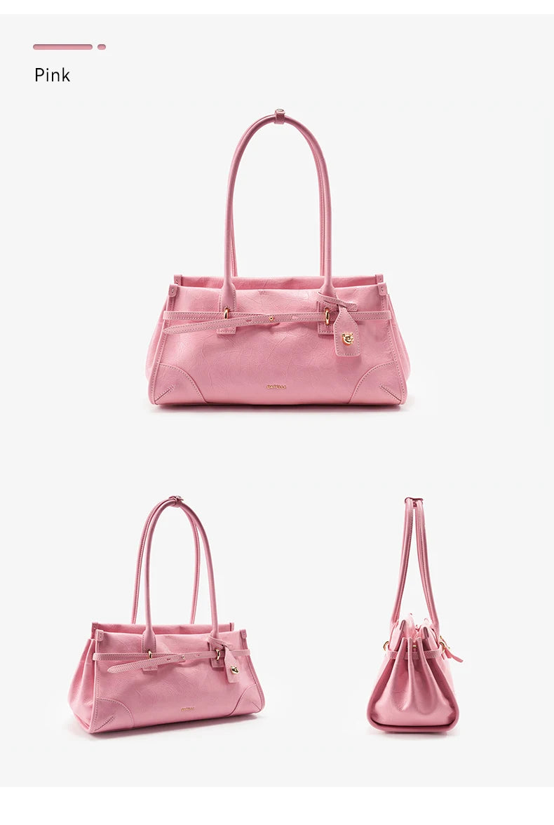 Bafelli Saffiano Leather Crossbody Tote with Chain Strap