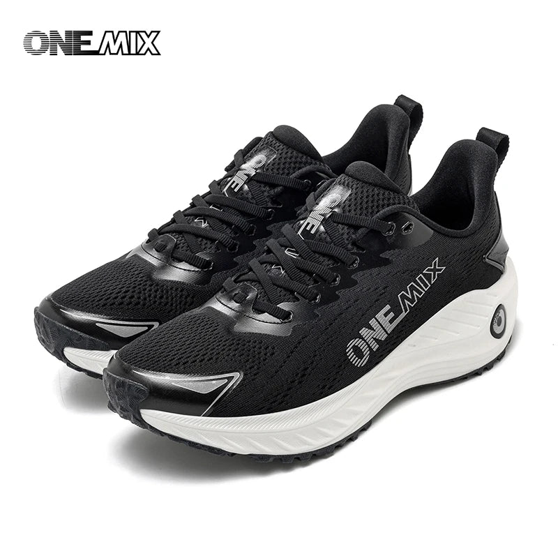 Onemix NEW Male Racing Breathable Cushioning Non-Slip Sneakers Mesh Breathable Shock Rebound Lightweight Fitness Shoes