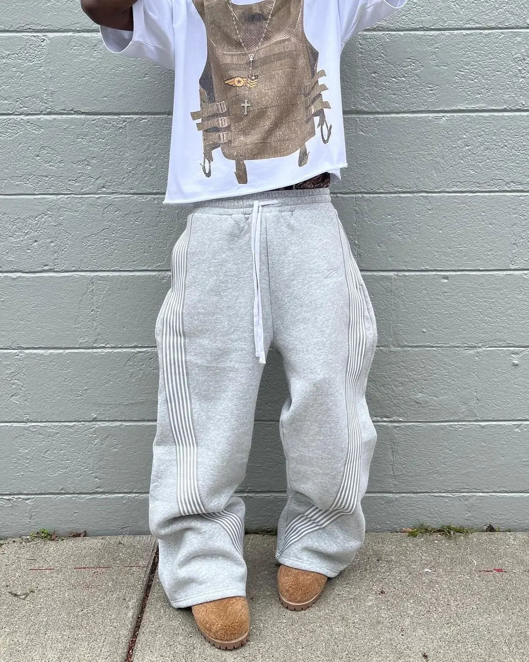Retro Striped Wide-Leg Streetwear Pants