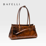 BAFELLI Vintage Baguette Bag – Genuine Oil Wax Leather