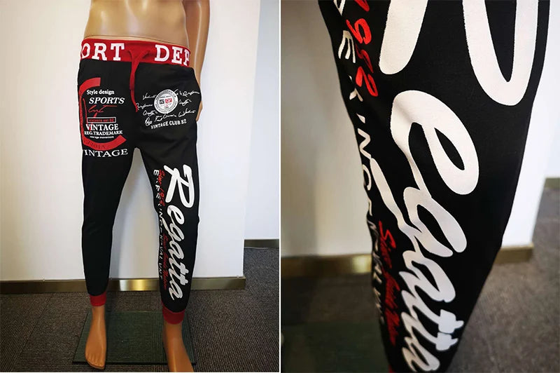 Men's Graphic Joggers with Elastic Waist