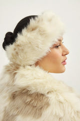 Soft Faux Fur Headband Beige warm hat for women winter Fur Headband with Elastic for Women's Winter Earwarmer Earmuff шапка