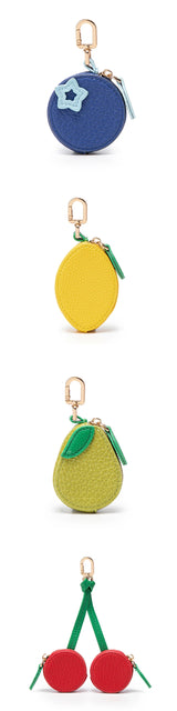 Fruit Coin Purse with Zipper & Keychain