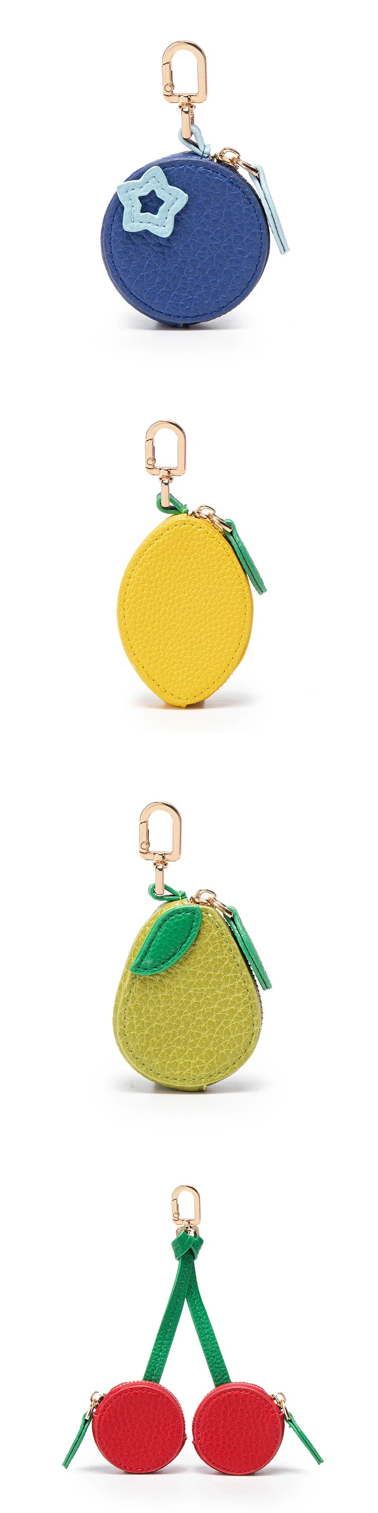 Fruit Coin Purse with Zipper & Keychain