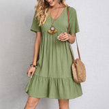 Bohemian V-Neck Mini Dress