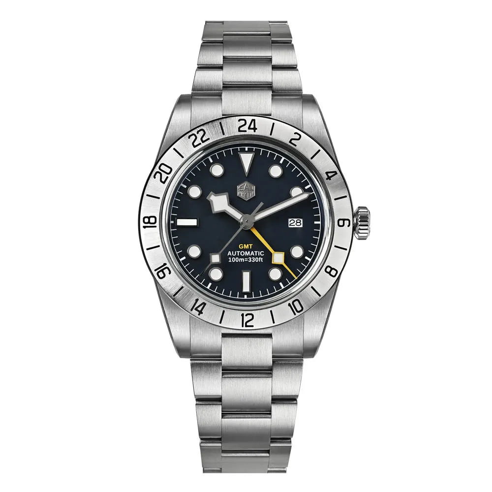 San Martin Upgraded 38.3mm BB GMT Hangzhou 6460 Men Automatic Mechanical Watches Sport Sapphire Luminous Waterproof 100m SN0054