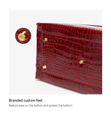 BAFELLI Croc-Embossed Genuine Leather Tote Bag