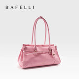 Bafelli Saffiano Leather Crossbody Tote with Chain Strap