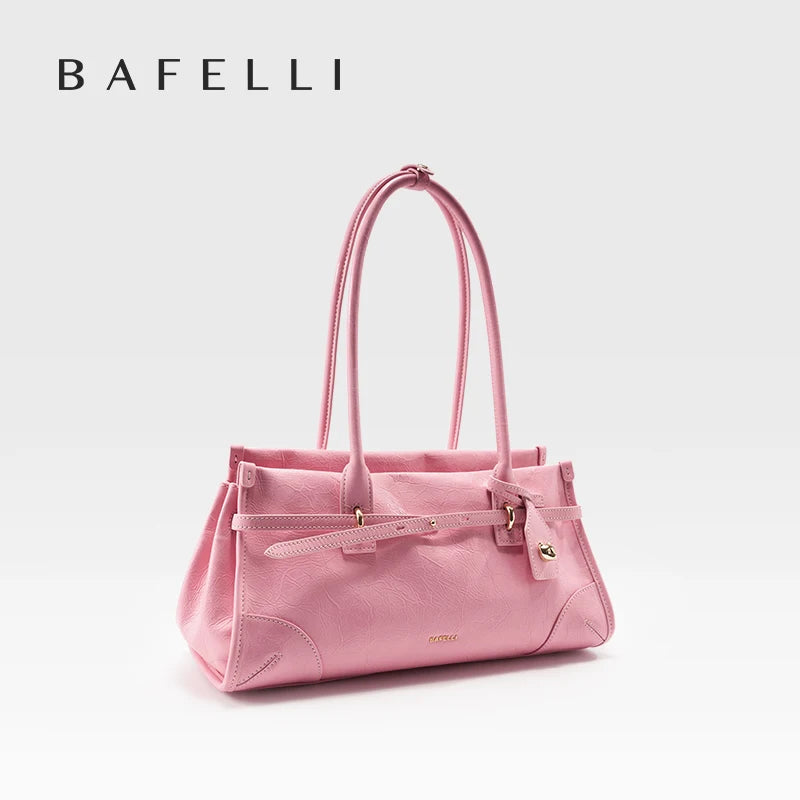 Bafelli Saffiano Leather Crossbody Tote with Chain Strap