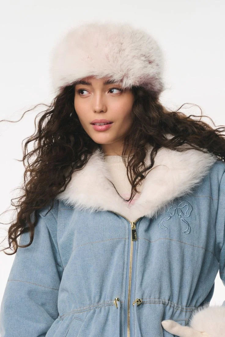 Soft Faux Fur Headband Beige warm hat for women Faux Fur Hairband with Elastic for Women's Winter Earwarmer Earmuff шапка
