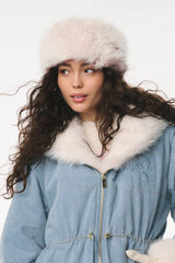 Soft Faux Fur Headband Beige warm hat for women Faux Fur Hairband with Elastic for Women's Winter Earwarmer Earmuff шапка