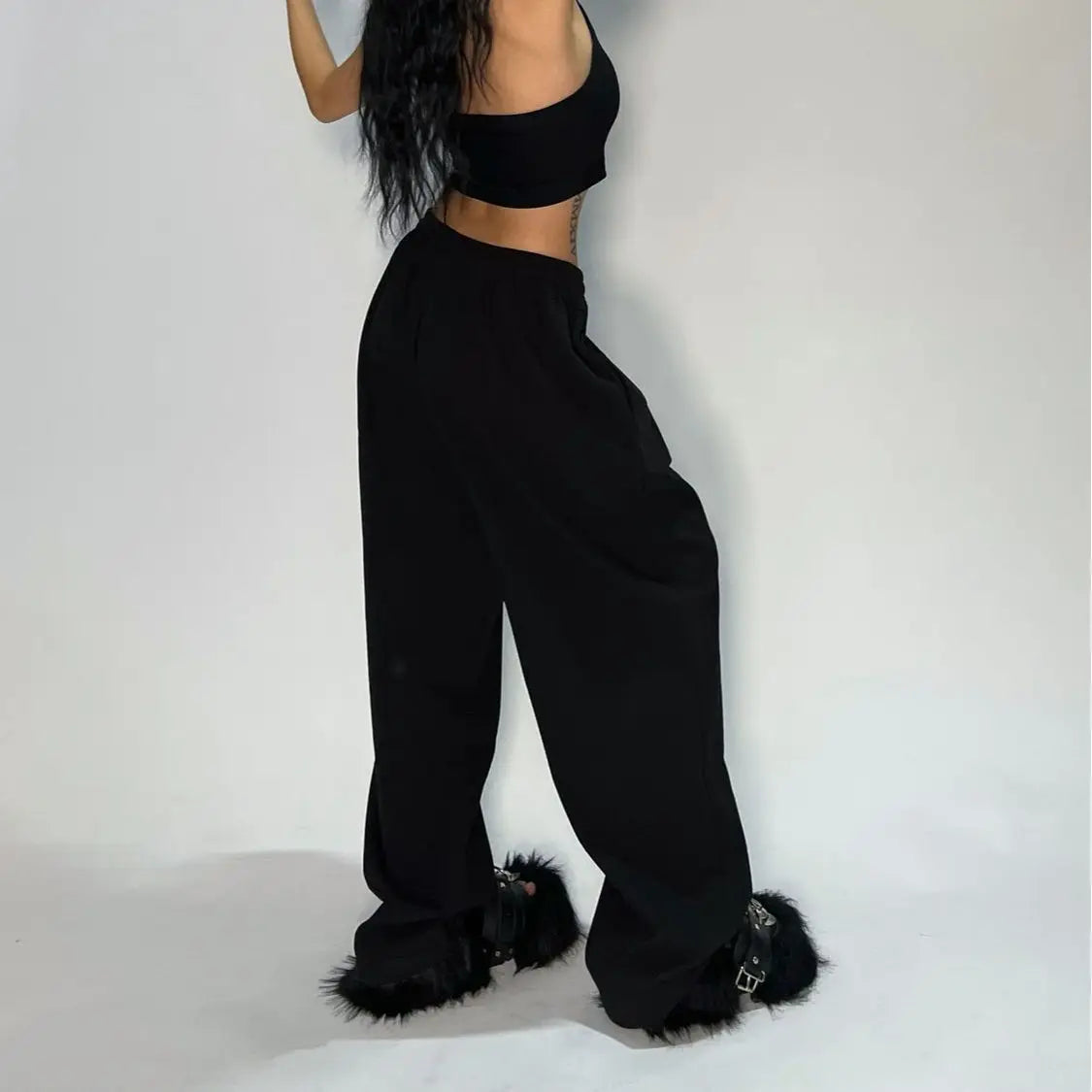 Retro Striped Wide-Leg Streetwear Pants