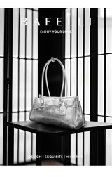 BAFELLI Silver Leather Crossbody Bag for Women
