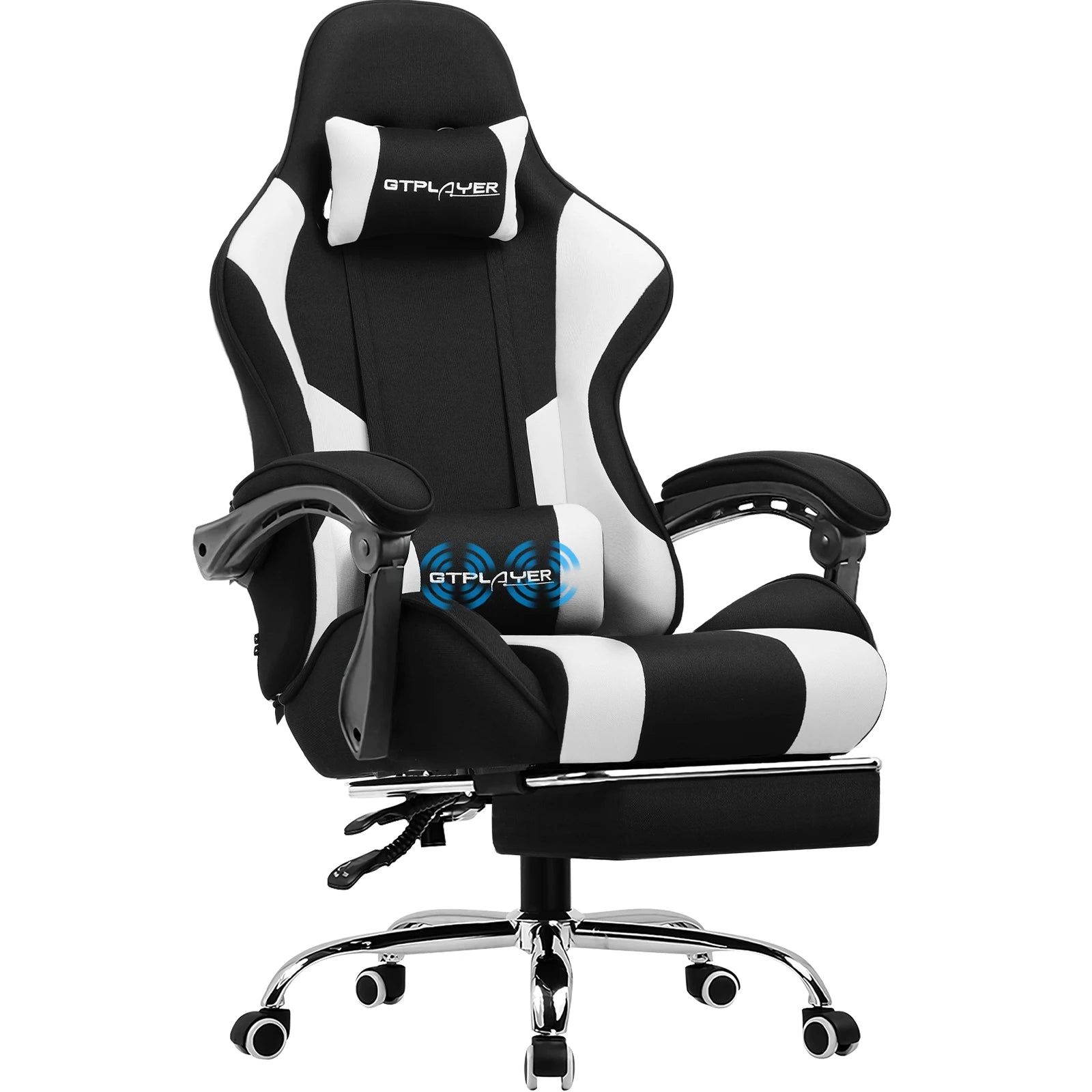 GTPLAYER Gaming Chair with Footrest & Lumbar Support