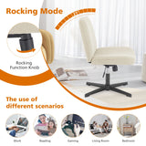 JHK Armless Wide Swivel Chair – Cross-Legged Comfort Seat