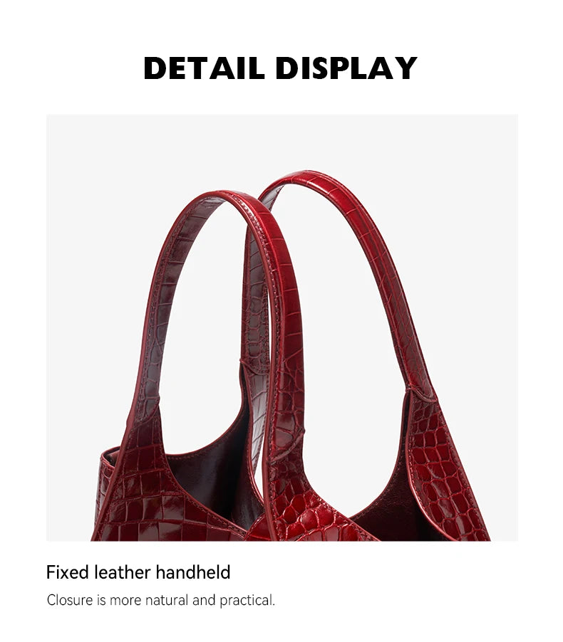 BAFELLI Croc-Embossed Genuine Leather Tote Bag