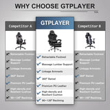 GTPLAYER Gaming Chair with Footrest & Lumbar Support