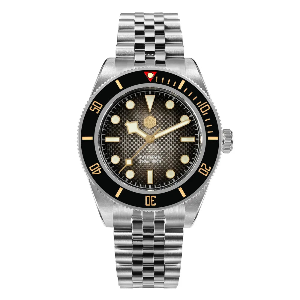 San Martin 3D Waffle Dial New 40mm Dive Watch NH35 Men's Watches Automatic Mechanical Sapphire Waterproof 200m Luminous SN0128