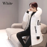 Elegant Fur-Collar Hooded Parka
