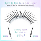 NAGARAKU Ship from America 10 cases Premade Spire Eyelash Plume Fluttering Eyelash Extensions Anime Effect Soft Comic