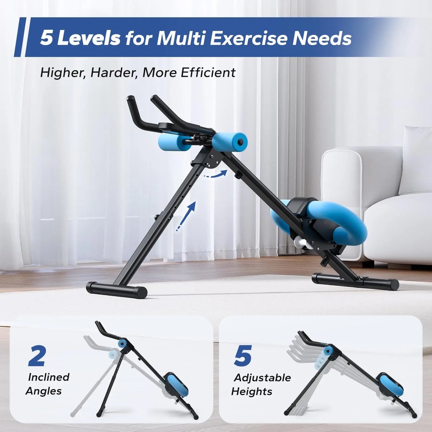 MERACH 2314 Ab Machine Adjustable Trainer Workout Foldable Knee Protection Abdominal Exercise Machine Core Ab Exercise System Trainer