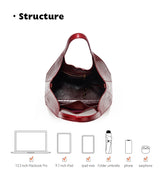BAFELLI Croc-Embossed Genuine Leather Tote Bag