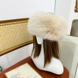 Soft Faux Fur Headband Beige warm hat for women winter Fur Headband with Elastic for Women's Winter Earwarmer Earmuff шапка