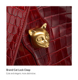 BAFELLI Croc-Embossed Genuine Leather Tote Bag