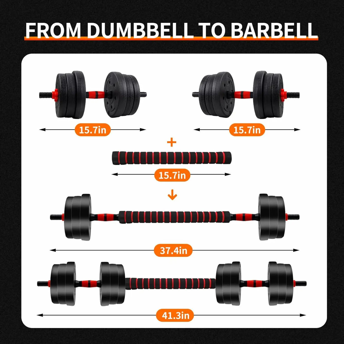 Adjustable Dumbbell & Barbell Set 5–44 lbs
