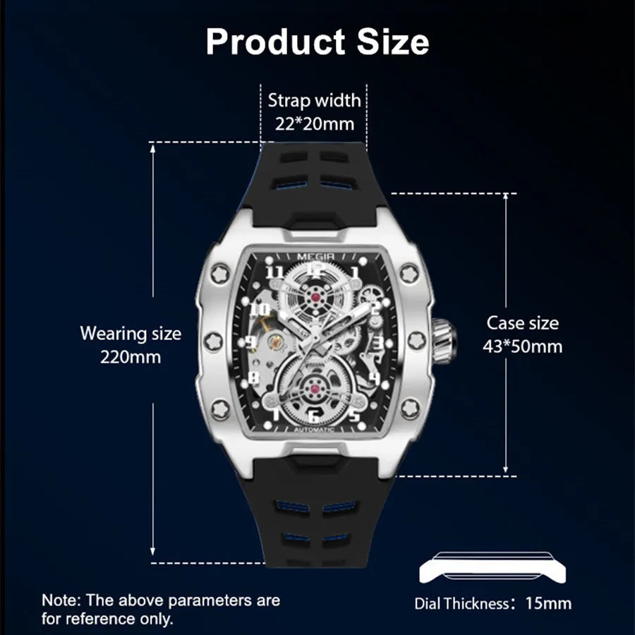 MEGIR Luxury Mechanical Skeleton Watch