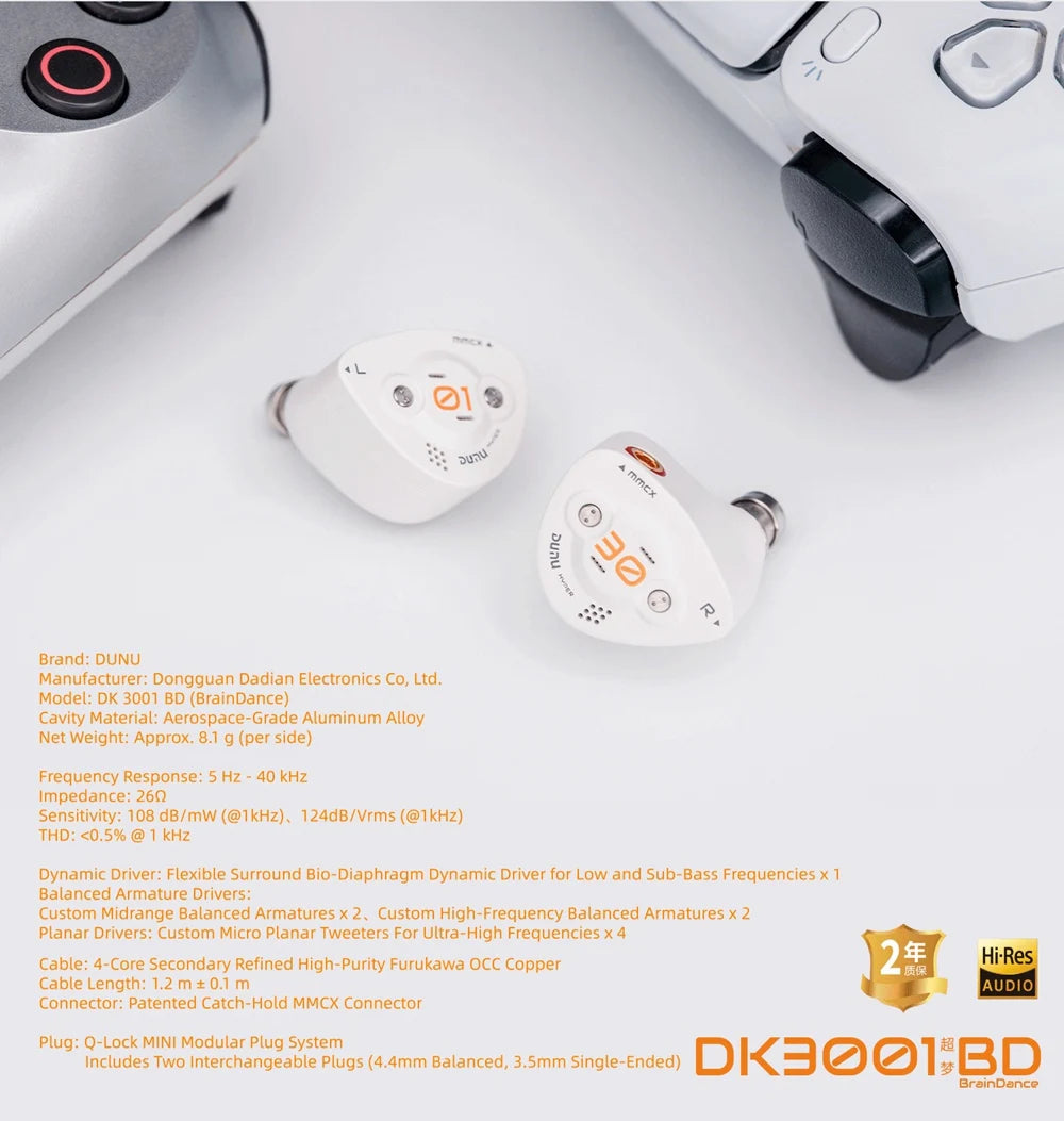 DUNU DK3001 BrainDance Hybrid IEM | 1DD+4BA+4 Micro Planar