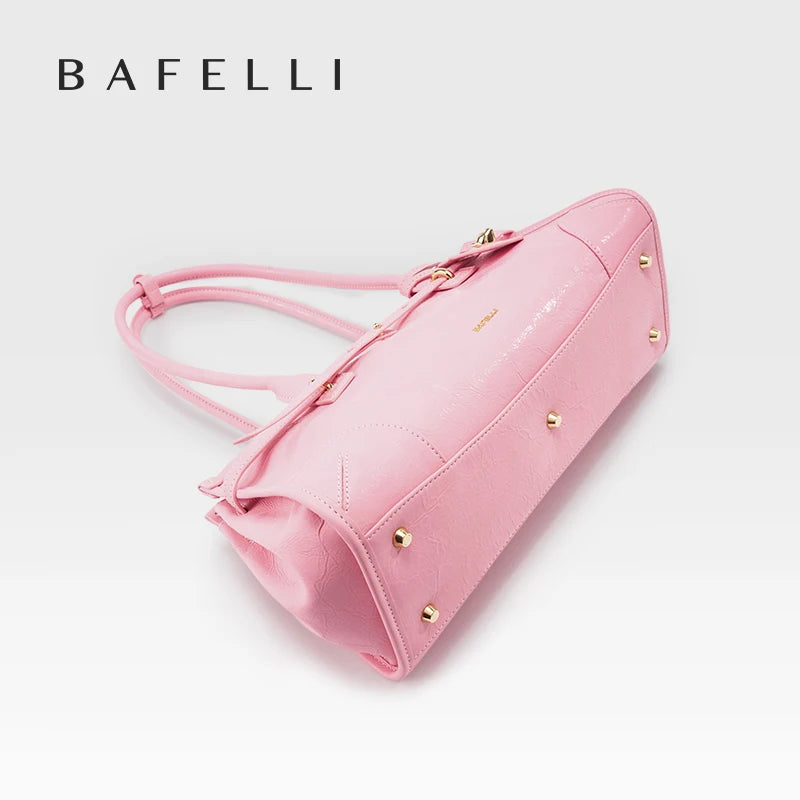 Bafelli Saffiano Leather Crossbody Tote with Chain Strap