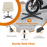 JHK Armless Wide Swivel Chair – Cross-Legged Comfort Seat