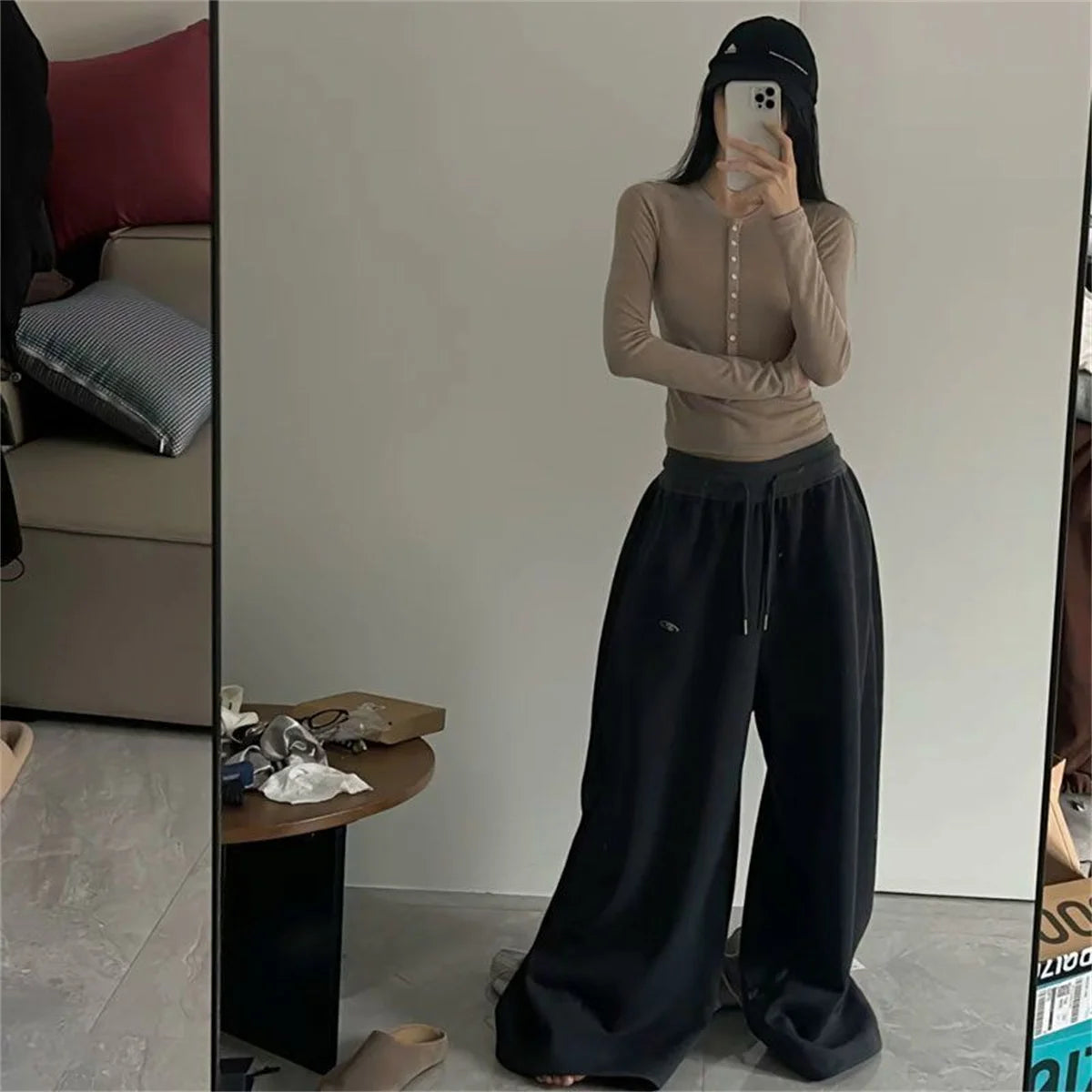 Women's Wide-Leg Drawstring Sweatpants