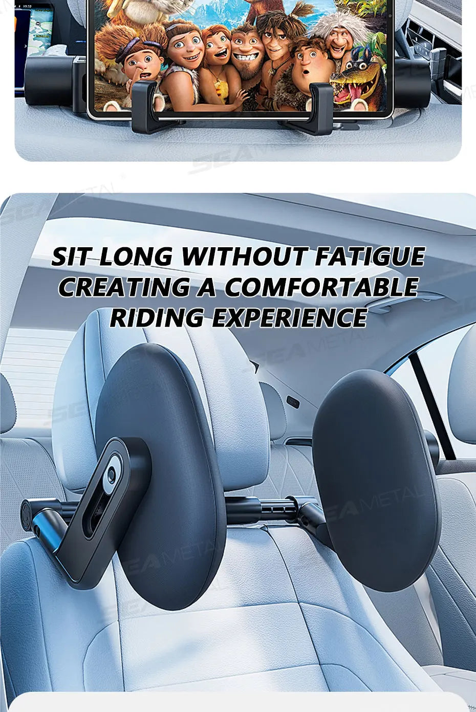 SEAMETAL Multifunctional Car Headrest 3D Memory Foam Neck Support Pillow Free-Adjustment Neck Protection Pillow for Traveling