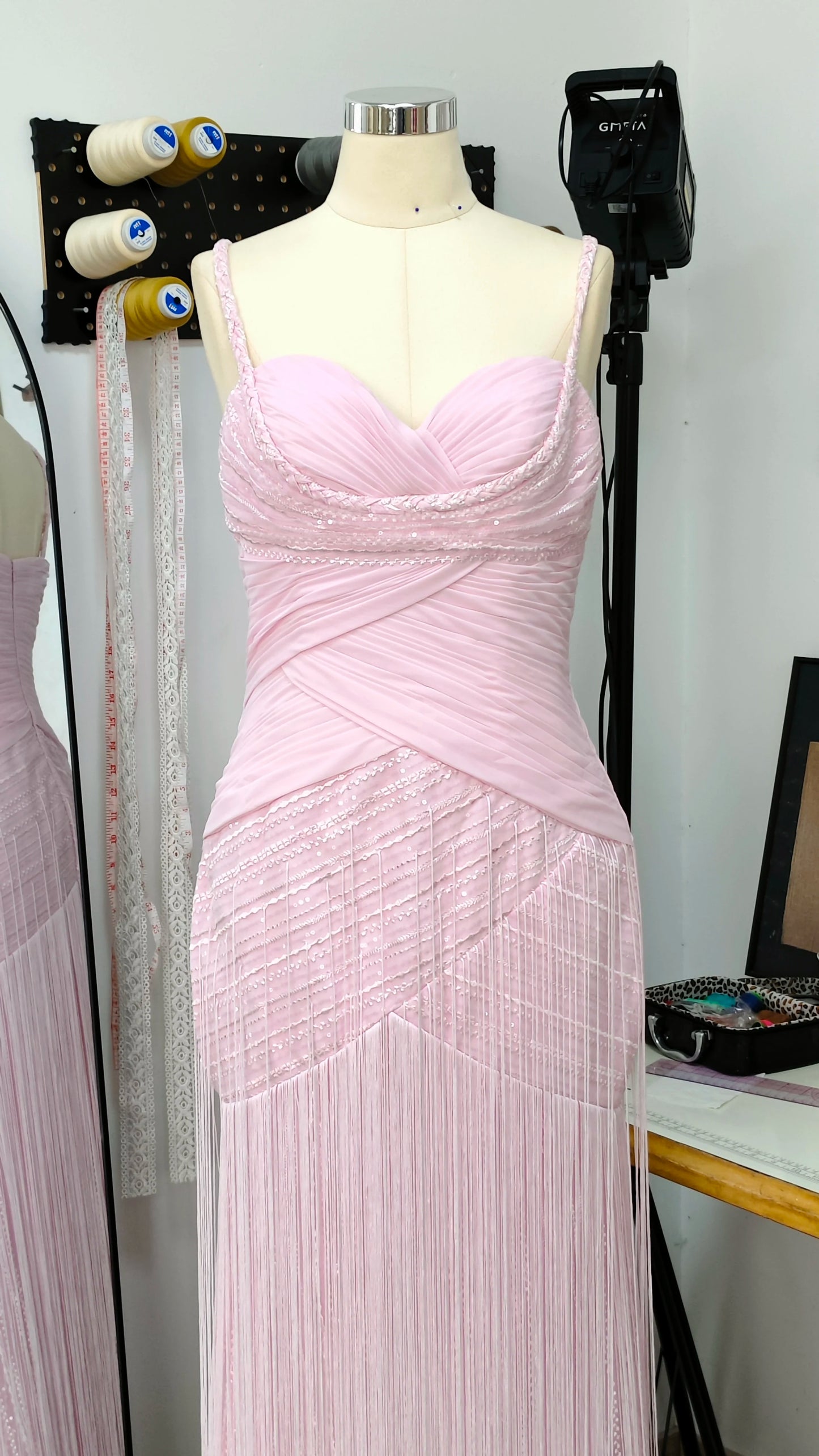 Mila A-Line Lace Evening Gown | Spaghetti Strap Prom Dress