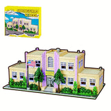 Springfield Elementary School House Modular Buildings Blocks City Apartment Architecture Brick Model Kit Adult DIY Gift 3500PCS