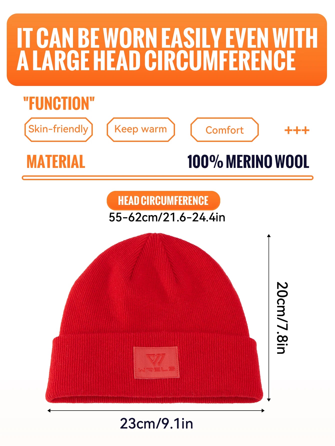 WRELS Merino Wool Beanie – Warm, Lightweight Watch Cap