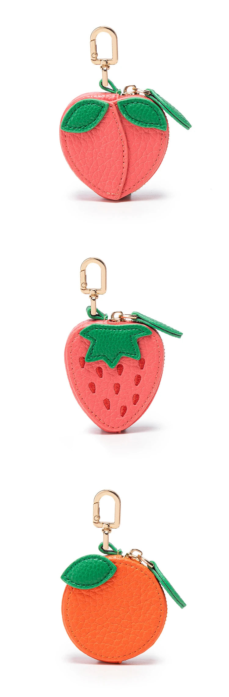Fruit Coin Purse with Zipper & Keychain