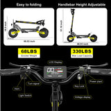EOEOTWO 1200W Off Road Electric Scooter for Adults 48V Long Range E-Scooter 30MPH Fast Speed 11" Tubeless Tire Foldable Kick Scooter