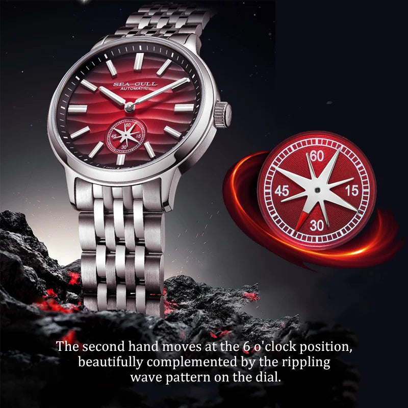 Seagull Natural Series Men Watch Automatic Mechanical Watch Polaris Sub Dial Luminous Luxury Dress Men Wristwatch 6180 2025 New