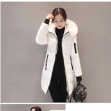 Elegant Fur-Collar Hooded Parka