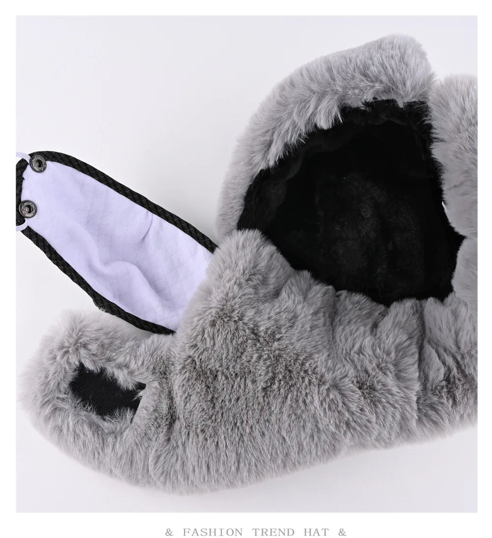 Winter outdoor ski cycling hat for men and women plus velvet thick warm ear protection Lei Feng hat neck protection cold hat