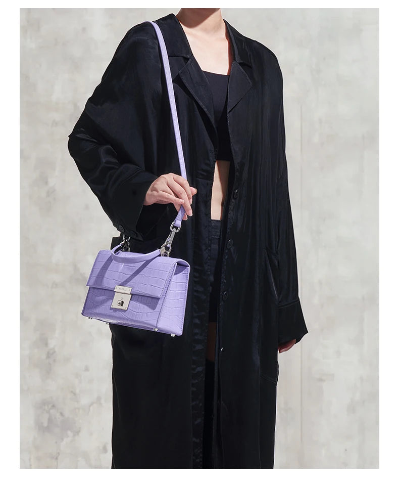 BAFELLI PURSE 2026 LUXURY BAG CROCODILE GRAIN LEATHER EVENING HANDBAG FASHION BUSINESS HANDLE CASUAL WOMEN FEMALE CROSSBODY