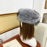 Soft Faux Fur Headband Beige warm hat for women Faux Fur Hairband with Elastic for Women's Winter Earwarmer Earmuff шапка
