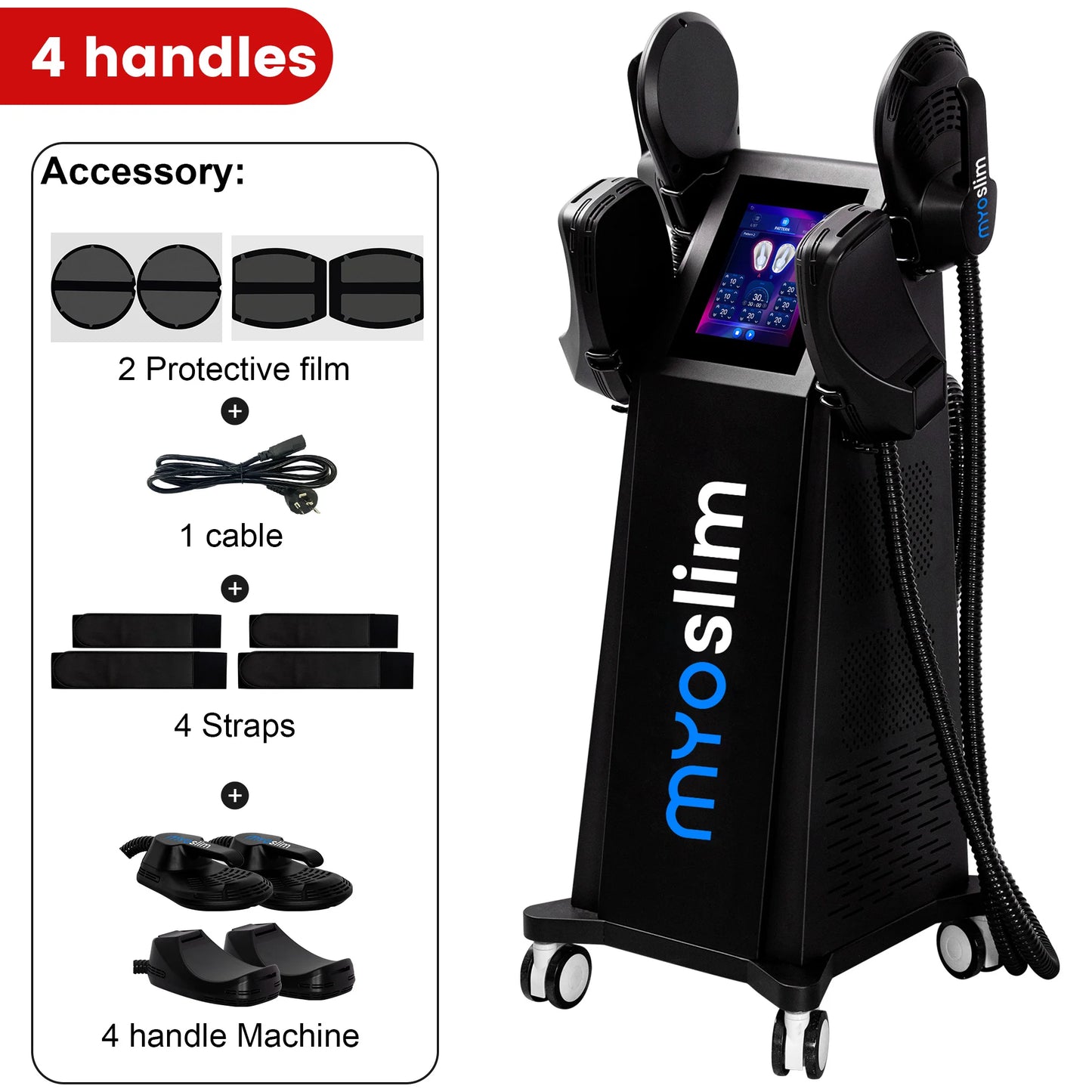 MYOslim 6500W EMS Body Sculpt Machine - Electromagnetic Therapy Fat Slimming Muscle Stimulation for Fitness And Body Shaping